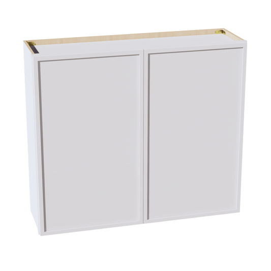 SF - W4236: Frost White Slim Shaker 42"W x 36"H 2 Doors & 2 Shelves Standard Wall Cabinet - NextCabinets