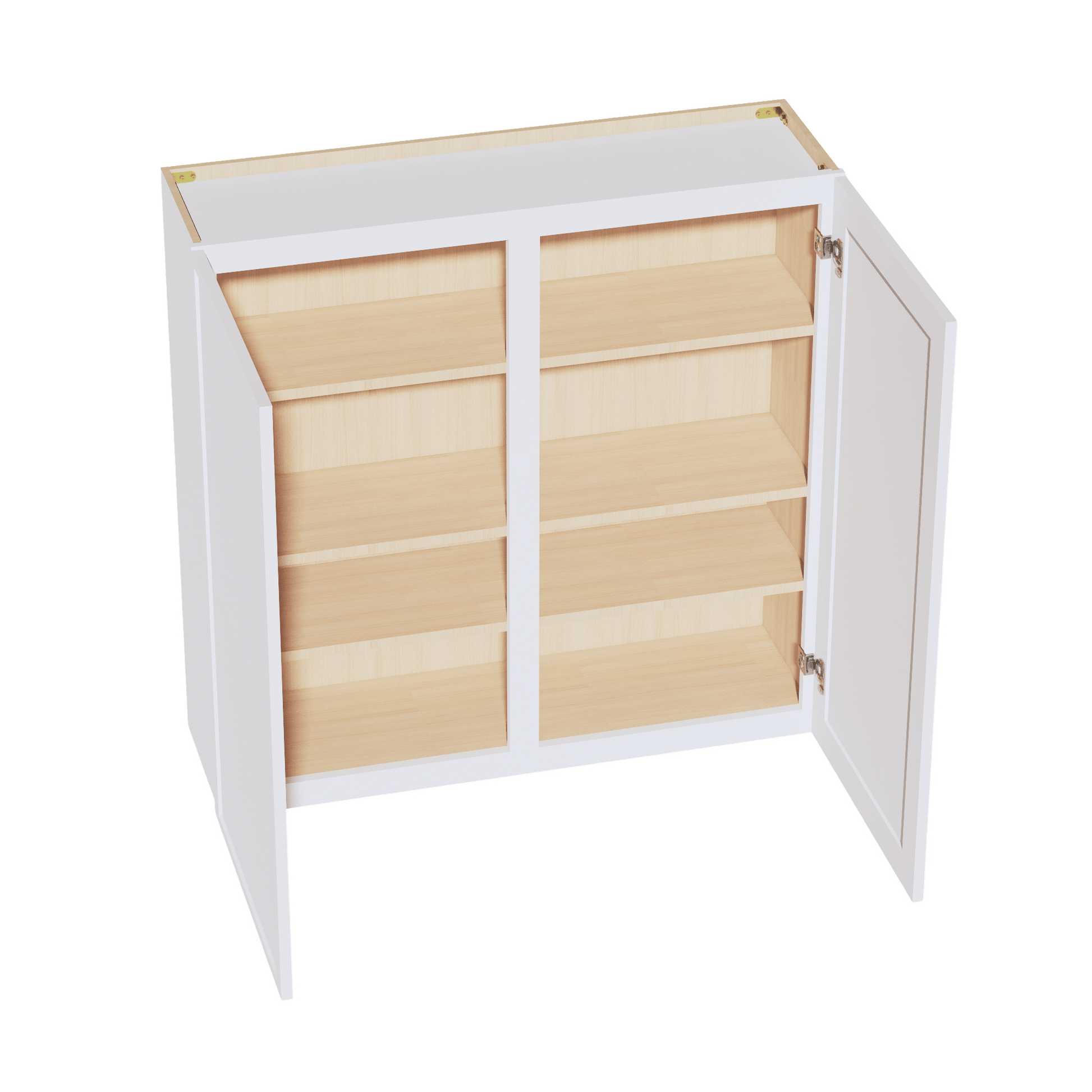 SF - W4242: Frost White Slim Shaker 42"W x 42"H 2 Doors & 3 Shelves Standard Wall Cabinet - NextCabinets