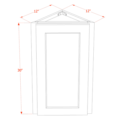 SF - WAE1230: Frost White Slim Shaker 12"W x 30"H x 12"D 1 Door & 2 Shelves Wall Angle End Cabinet - NextCabinets