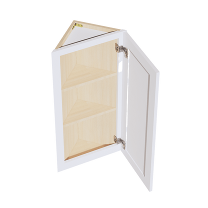 SF - WAE1236: Frost White Slim Shaker 12"W x 36"H x 12"D 1 Door & 2 Shelves Wall Angle End Cabinet - NextCabinets