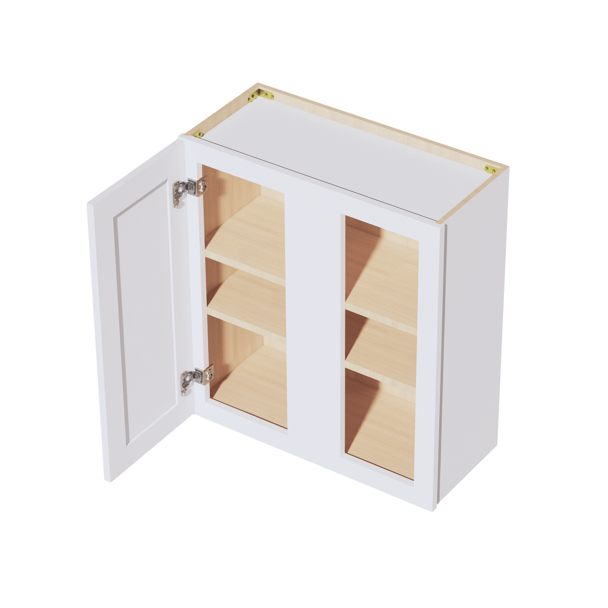 SF - WBC2730: Frost White Slim Shaker 27"W x 30"H 1 Door & 2 Shelves Wall Blind Corner Cabinets - NextCabinets