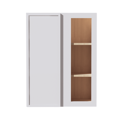 SF - WBC2736: Frost White Slim Shaker 27"W x 36"H 1 Door & 2 Shelves Wall Blind Corner Cabinets - NextCabinets