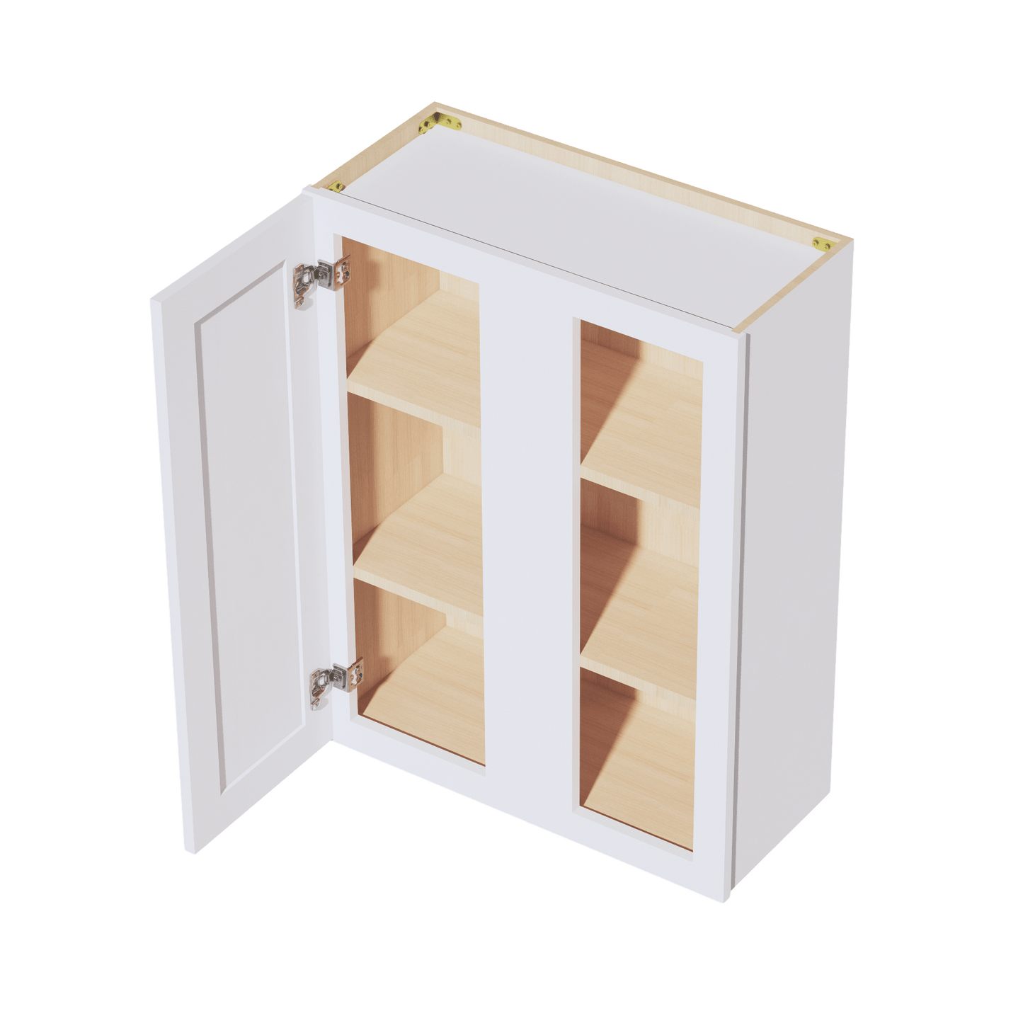 SF - WBC2736: Frost White Slim Shaker 27"W x 36"H 1 Door & 2 Shelves Wall Blind Corner Cabinets - NextCabinets