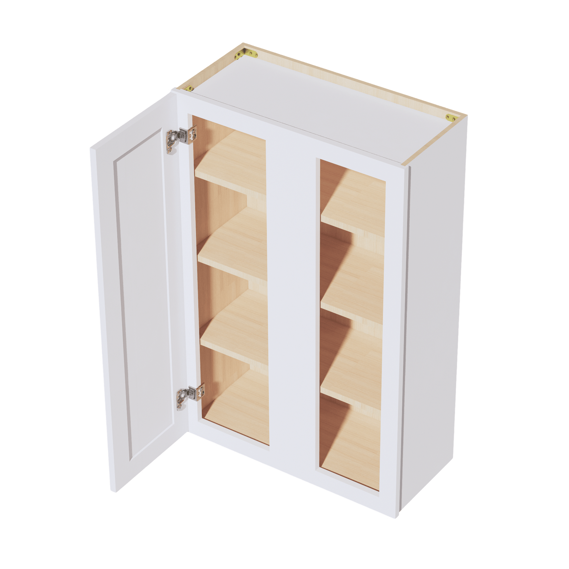 SF - WBC2742: Frost White Slim Shaker 27"W x 42"H 1 Door & 2 Shelves Wall Blind Corner Cabinets - NextCabinets