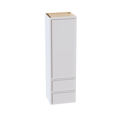 SF - WD1860: Frost White Slim Shaker 18"W x 60"H 1 Door & 2 Drawers Special Wall Cabinet - NextCabinets
