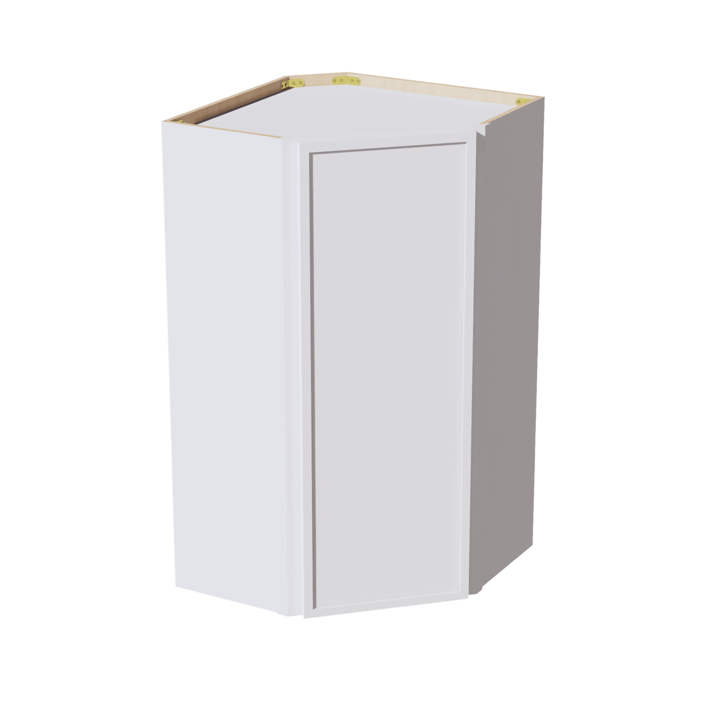 SF - WDC2442: Frost White Slim Shaker 24"W x 42"H 1 Door & 2 Shelves Diagonal Wall Corner Cabinet - NextCabinets