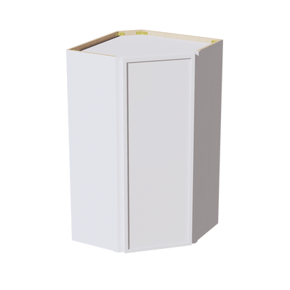 SF - WDC2442: Frost White Slim Shaker 24"W x 42"H 1 Door & 2 Shelves Diagonal Wall Corner Cabinet - NextCabinets