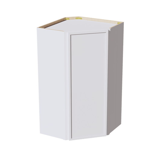 SF - WDC2442: Frost White Slim Shaker 24"W x 42"H 1 Door & 2 Shelves Diagonal Wall Corner Cabinet - NextCabinets