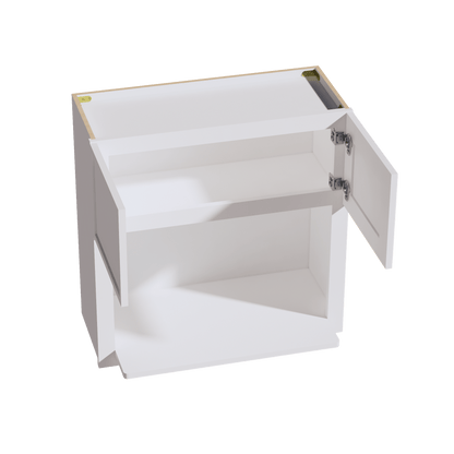 SF - WM3030: Frost White Slim Shaker 30"W x 30"H 2 Doors Wall Built - in Microwave Cabinets - NextCabinets