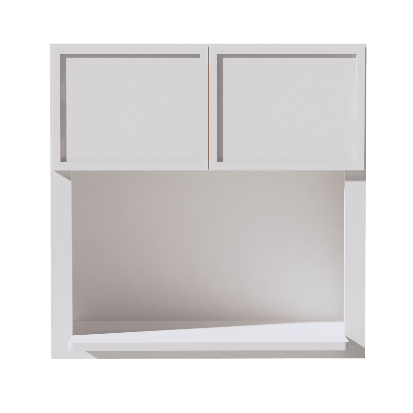 SF - WM3030: Frost White Slim Shaker 30"W x 30"H 2 Doors Wall Built - in Microwave Cabinets - NextCabinets