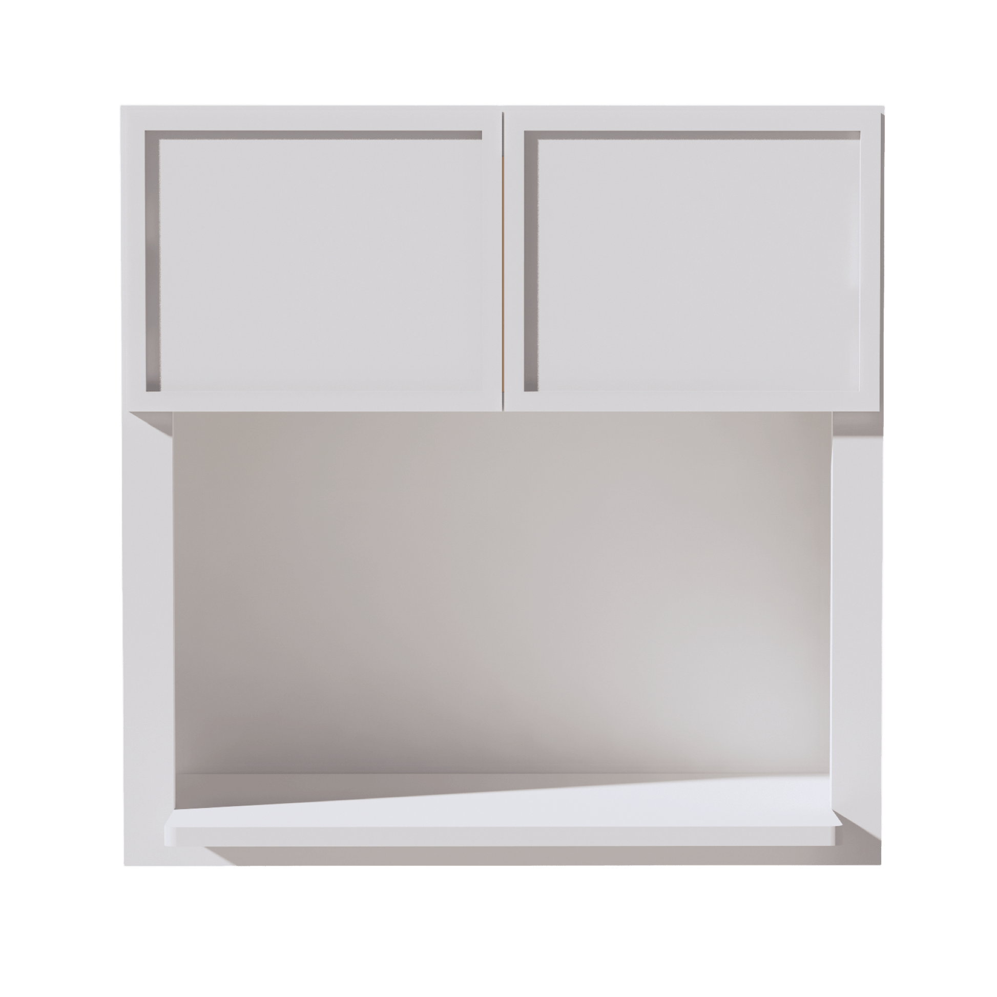 SF - WM3030: Frost White Slim Shaker 30"W x 30"H 2 Doors Wall Built - in Microwave Cabinets - NextCabinets
