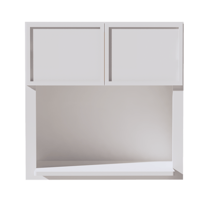 SF - WM3030: Frost White Slim Shaker 30"W x 30"H 2 Doors Wall Built - in Microwave Cabinets - NextCabinets
