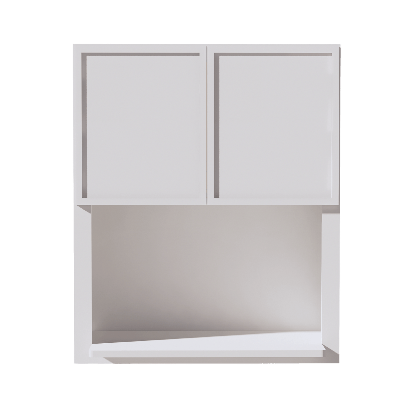 SF - WM3036: Frost White Slim Shaker 30"W x 36"H 2 Doors Wall Built - in Microwave Cabinets - NextCabinets