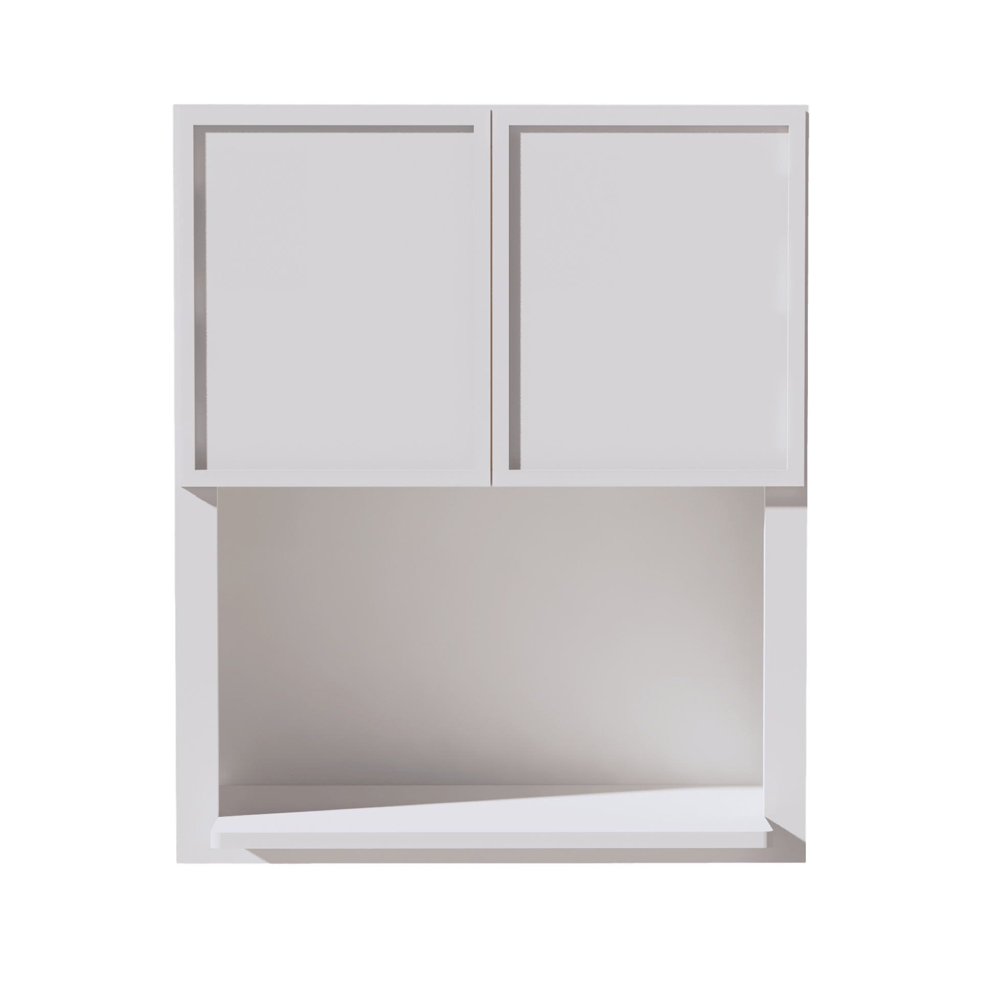 SF - WM3036: Frost White Slim Shaker 30"W x 36"H 2 Doors Wall Built - in Microwave Cabinets - NextCabinets