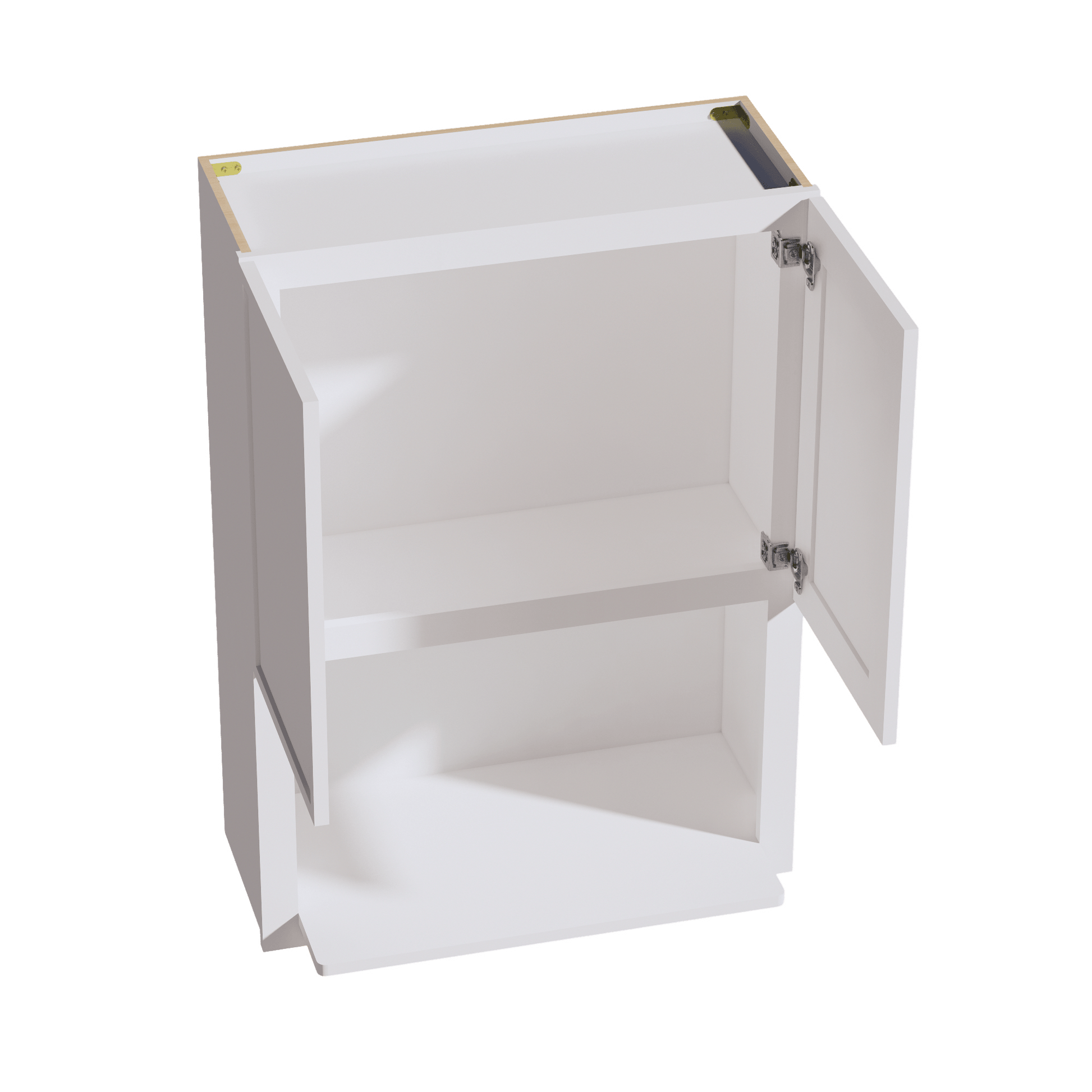 SF - WM3042: Frost White Slim Shaker 30"W x 42"H 2 Door & 1 Shelf Wall Built - in Microwave Cabinets - NextCabinets