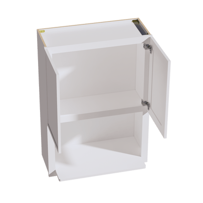 SF - WM3042: Frost White Slim Shaker 30"W x 42"H 2 Door & 1 Shelf Wall Built - in Microwave Cabinets - NextCabinets