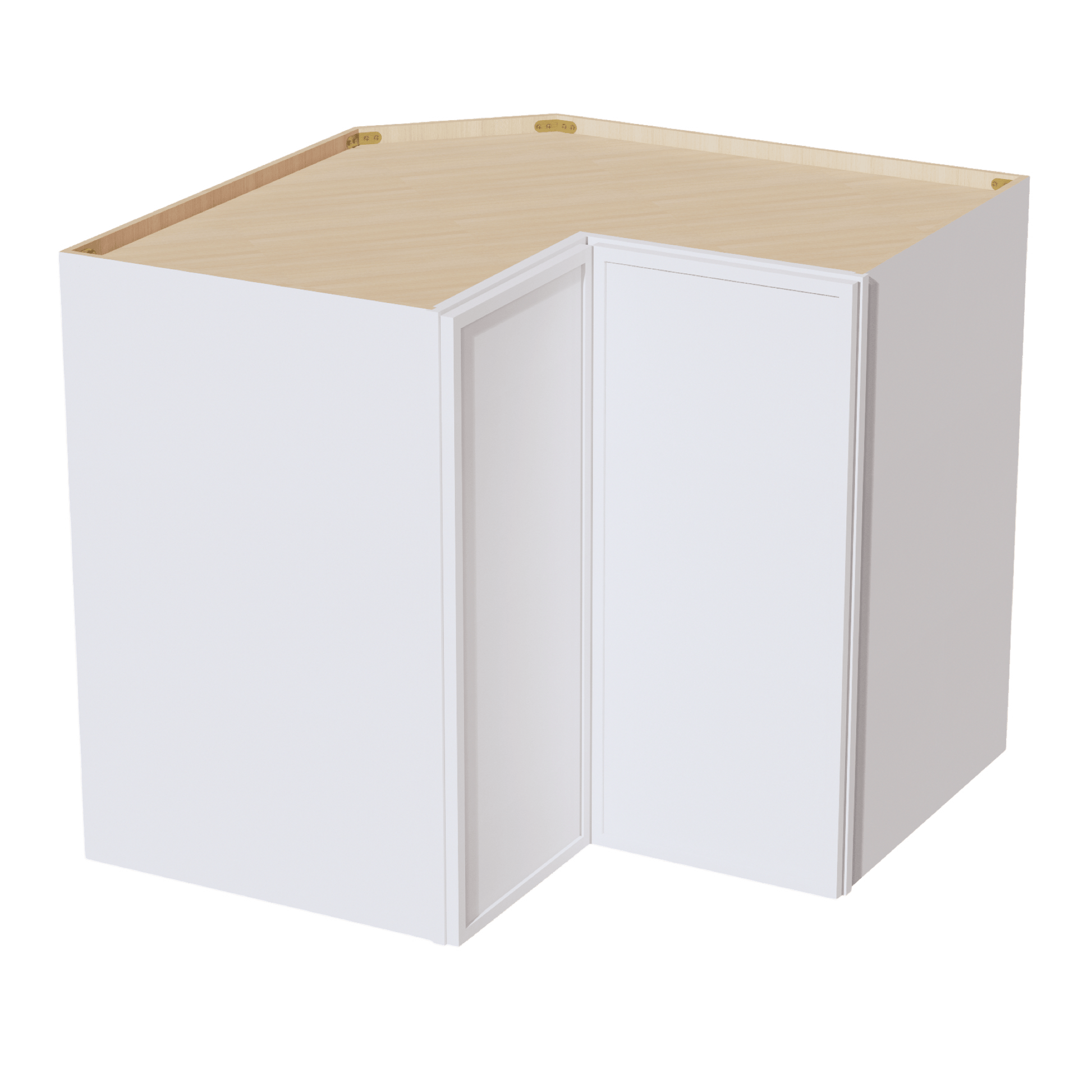 SF - WPC2436: Frost White Slim Shaker 24"W x 36"H 1 Door & 2 Shelves Pie Cut Wall Corner Cabinet - NextCabinets