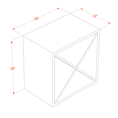 SF - WR1818: Frost White Slim Shaker 18"W x 18"H x 12"D Wall Wine Rack Incl. Shelf - NextCabinets