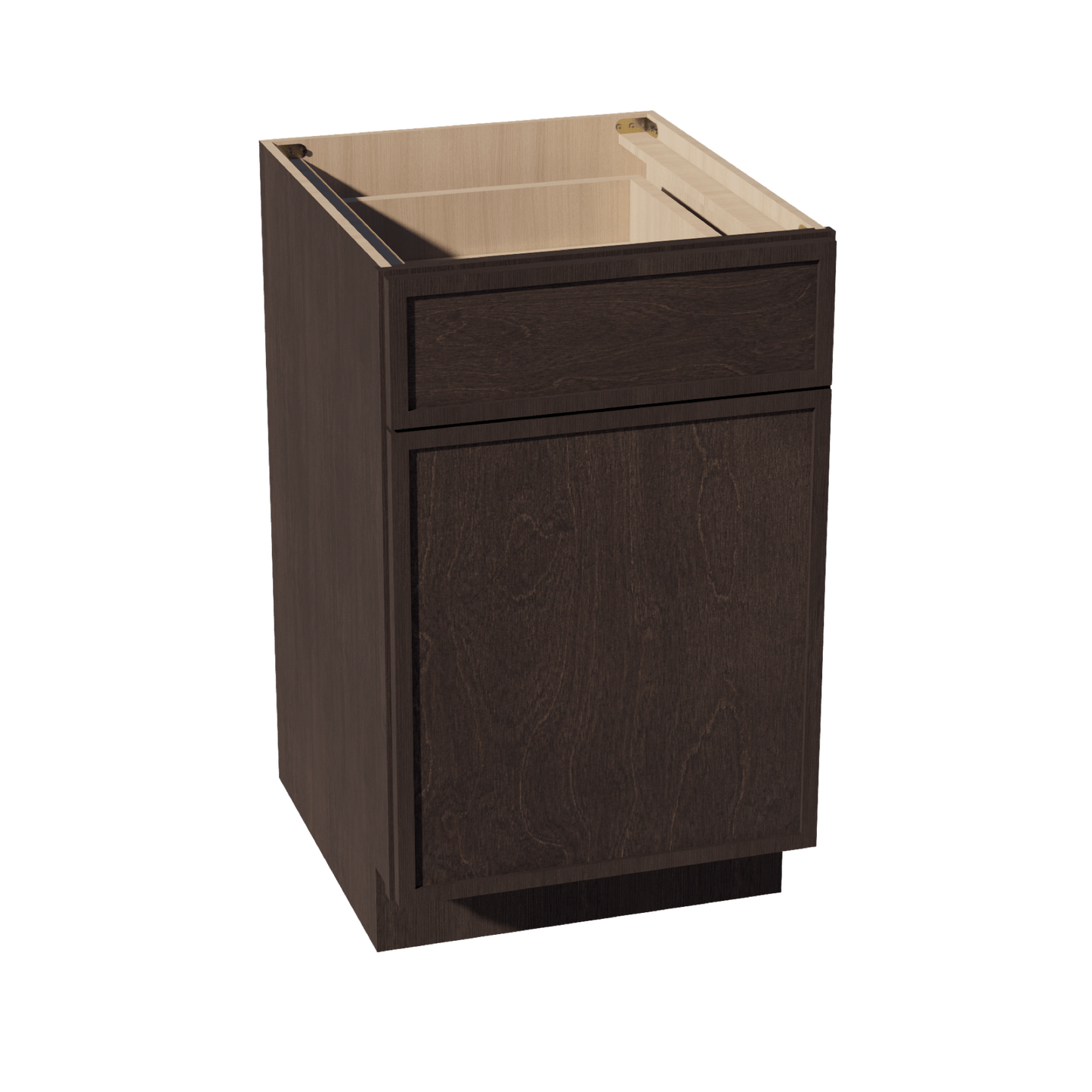 SM - B21: Mocha Brown Slim Shaker 21" 1 Drawer 1 Door Standard Base Cabinet - NextCabinets