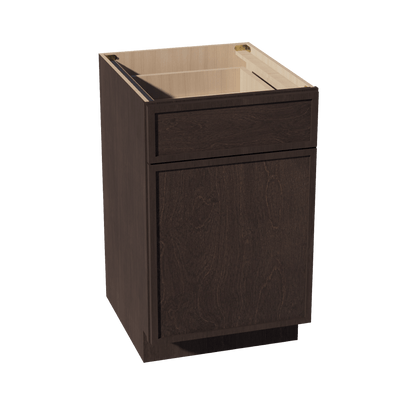 SM - B21: Mocha Brown Slim Shaker 21" 1 Drawer 1 Door Standard Base Cabinet - NextCabinets