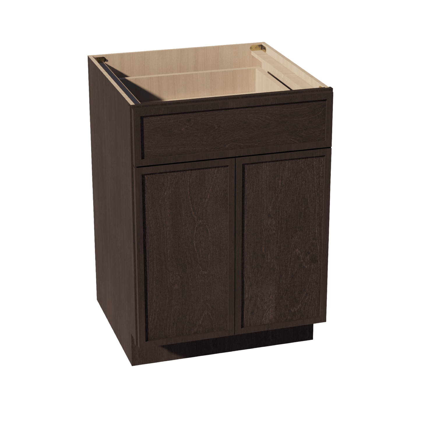 SM - B24: Mocha Brown Slim Shaker 24" 1 Drawer 2 Doors Standard Base Cabinet - NextCabinets