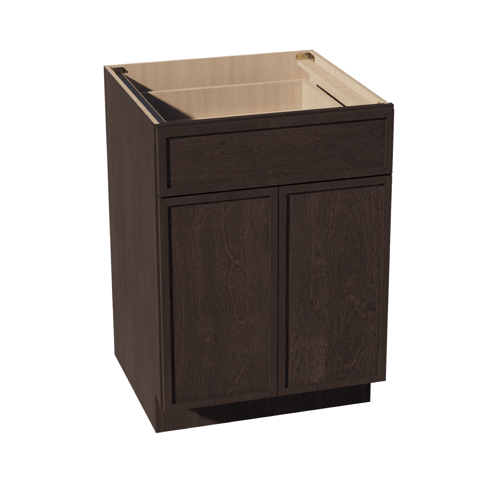 SM - B24: Mocha Brown Slim Shaker 24" 1 Drawer 2 Doors Standard Base Cabinet - NextCabinets