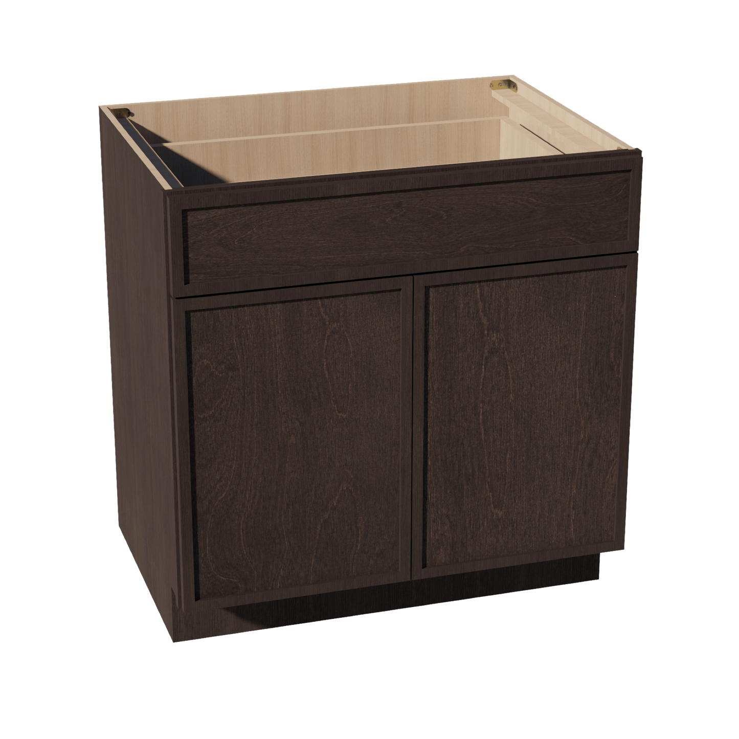 SM - B33: Mocha Brown Slim Shaker 33" 1 Drawer 2 Doors Standard Base Cabinet - NextCabinets