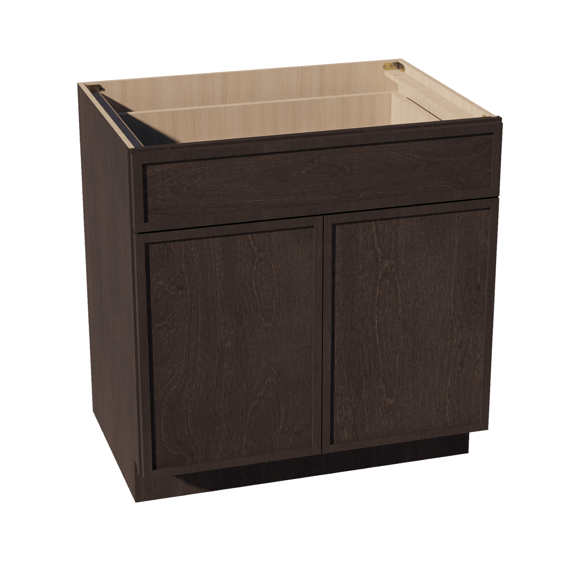 SM - B33: Mocha Brown Slim Shaker 33" 1 Drawer 2 Doors Standard Base Cabinet - NextCabinets