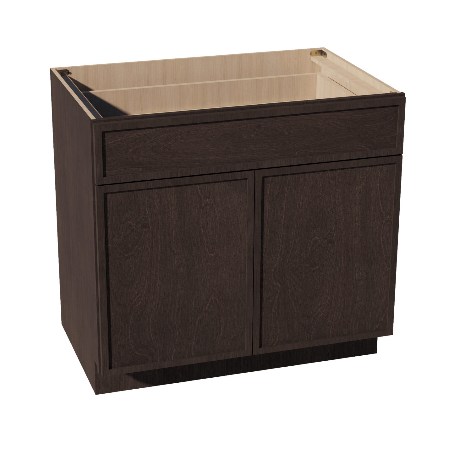SM - B36: Mocha Brown Slim Shaker 36" 1 Drawer 2 Doors Standard Base Cabinet - NextCabinets