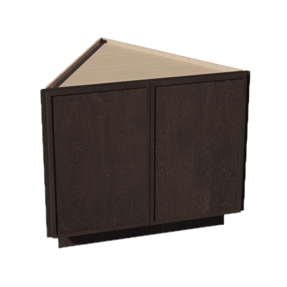 SM - BEC24: Mocha Brown Slim Shaker 24" 2 Full Height Door Angled End Base Cabinets - NextCabinets