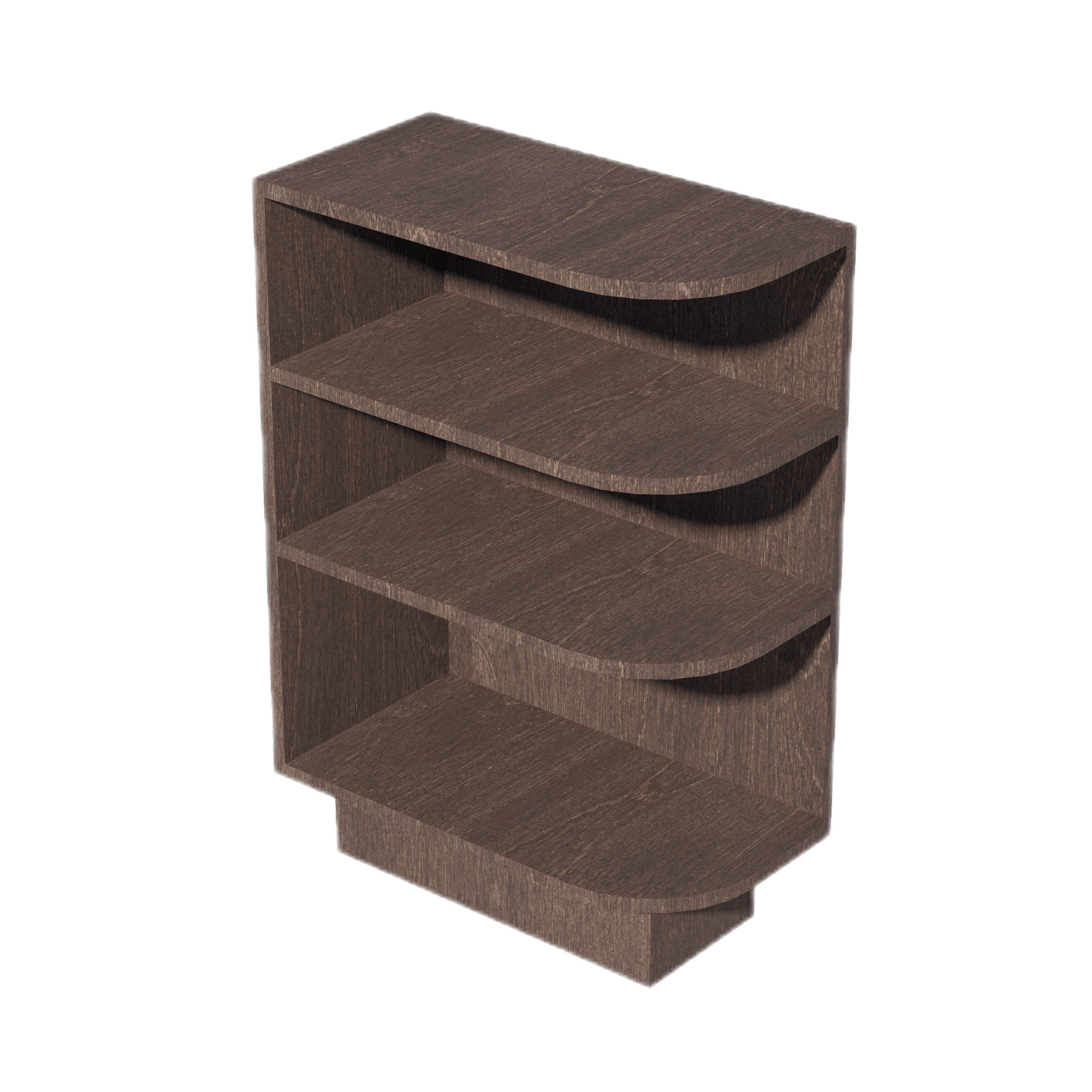 SM - BES12L: Mocha Brown Slim Shaker 12" 4 Shelves End Shelf Corner Base Cabinets (Left Open) - NextCabinets