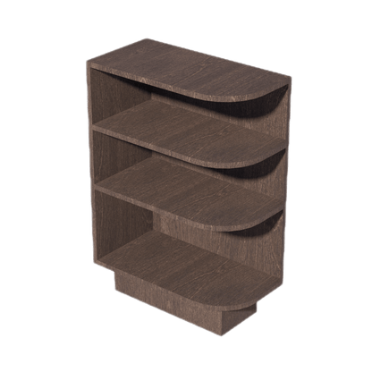 SM - BES12L: Mocha Brown Slim Shaker 12" 4 Shelves End Shelf Corner Base Cabinets (Left Open) - NextCabinets
