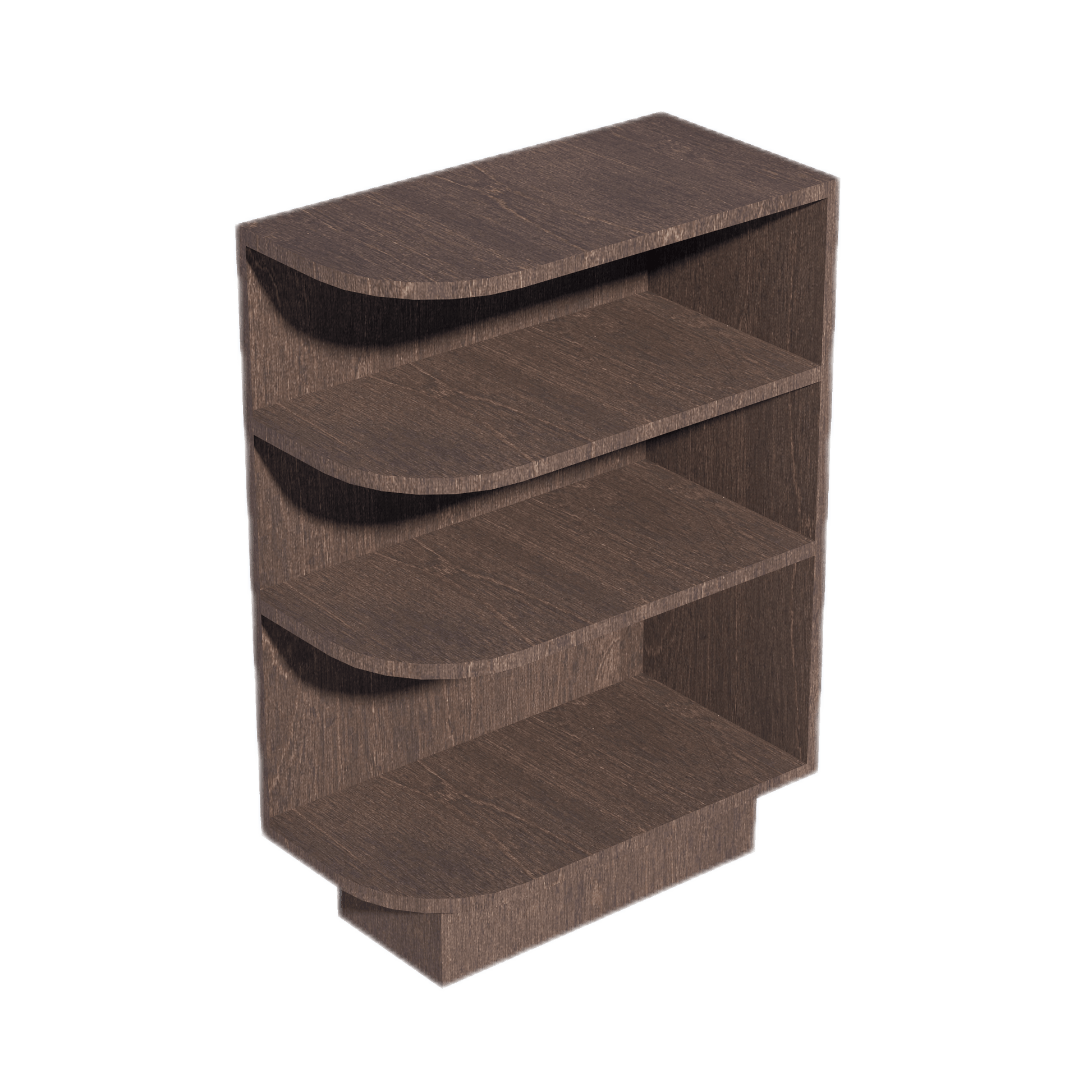 SM - BES12R: Mocha Brown Slim Shaker 12" 4 Shelves End Shelf Corner Base Cabinets (Right Open) - NextCabinets