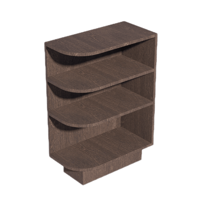 SM - BES12R: Mocha Brown Slim Shaker 12" 4 Shelves End Shelf Corner Base Cabinets (Right Open) - NextCabinets