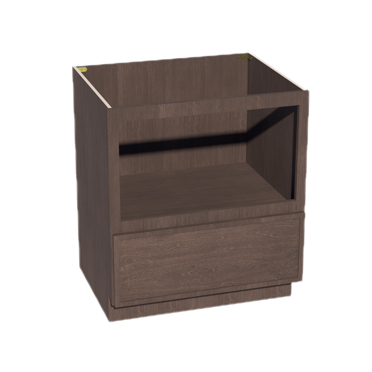 SM - BMC30: Mocha Brown Slim Shaker 30" 1 Drawer Base Built - in Microwave Cabinets - NextCabinets