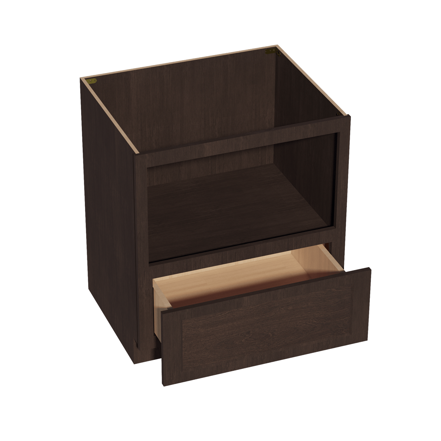SM - BMC30: Mocha Brown Slim Shaker 30" 1 Drawer Base Built - in Microwave Cabinets - NextCabinets