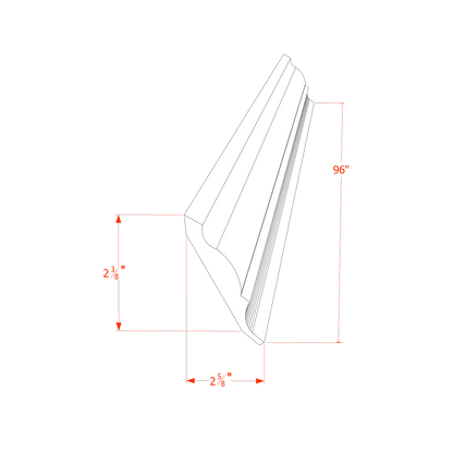 SM - CM1: Mocha Brown Shaker 96"W x 2 - 5/8"H x 2 - 3/8"D Crown Molding - NextCabinets