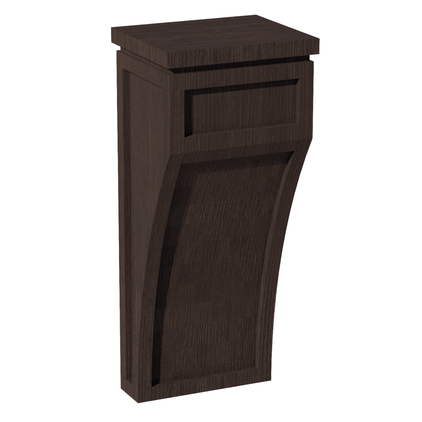 SM - CML: Mocha Brown Slim Shaker 5 - 1/4"W x 12 - 1/2"H x 4 - 1/2"D Large Corbel - NextCabinets