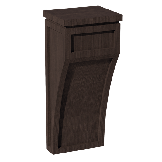 SM - CML: Mocha Brown Slim Shaker 5 - 1/4"W x 12 - 1/2"H x 4 - 1/2"D Large Corbel - NextCabinets
