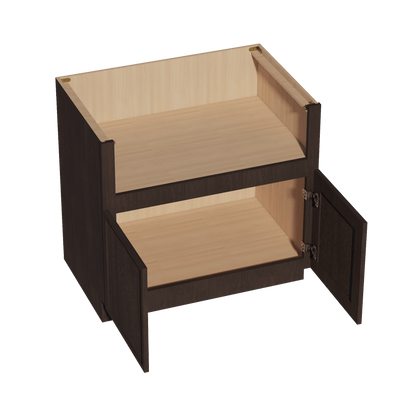 SM - FS36: Mocha Brown Slim Shaker 36" 2 Doors Farm House Sink Base Cabinets - NextCabinets