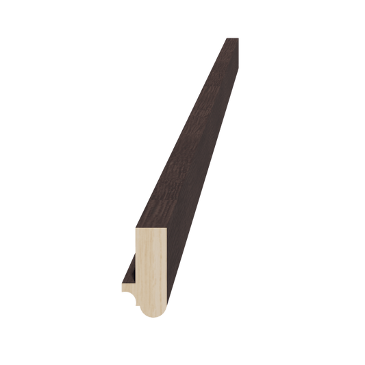 SM - LRM: Mocha Brown Slim Shaker 96"W x 1 - 1/2"H x 3/4"D Light Rail Molding - NextCabinets