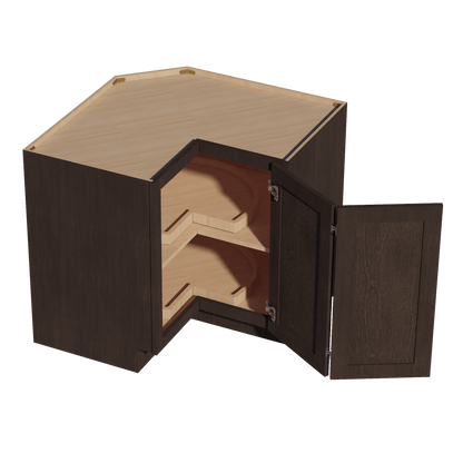 SM - LSB33: Mocha Brown Slim Shaker 33" 2 Doors Lazy Susan Corner Base Cabinet - NextCabinets