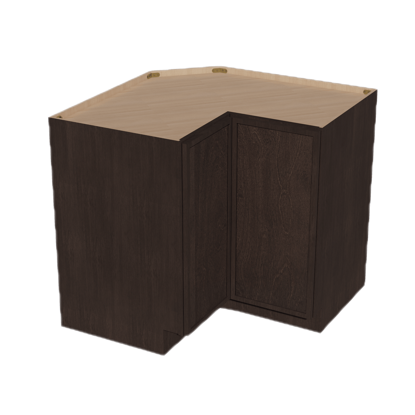 SM - LSB33: Mocha Brown Slim Shaker 33" 2 Doors Lazy Susan Corner Base Cabinet - NextCabinets