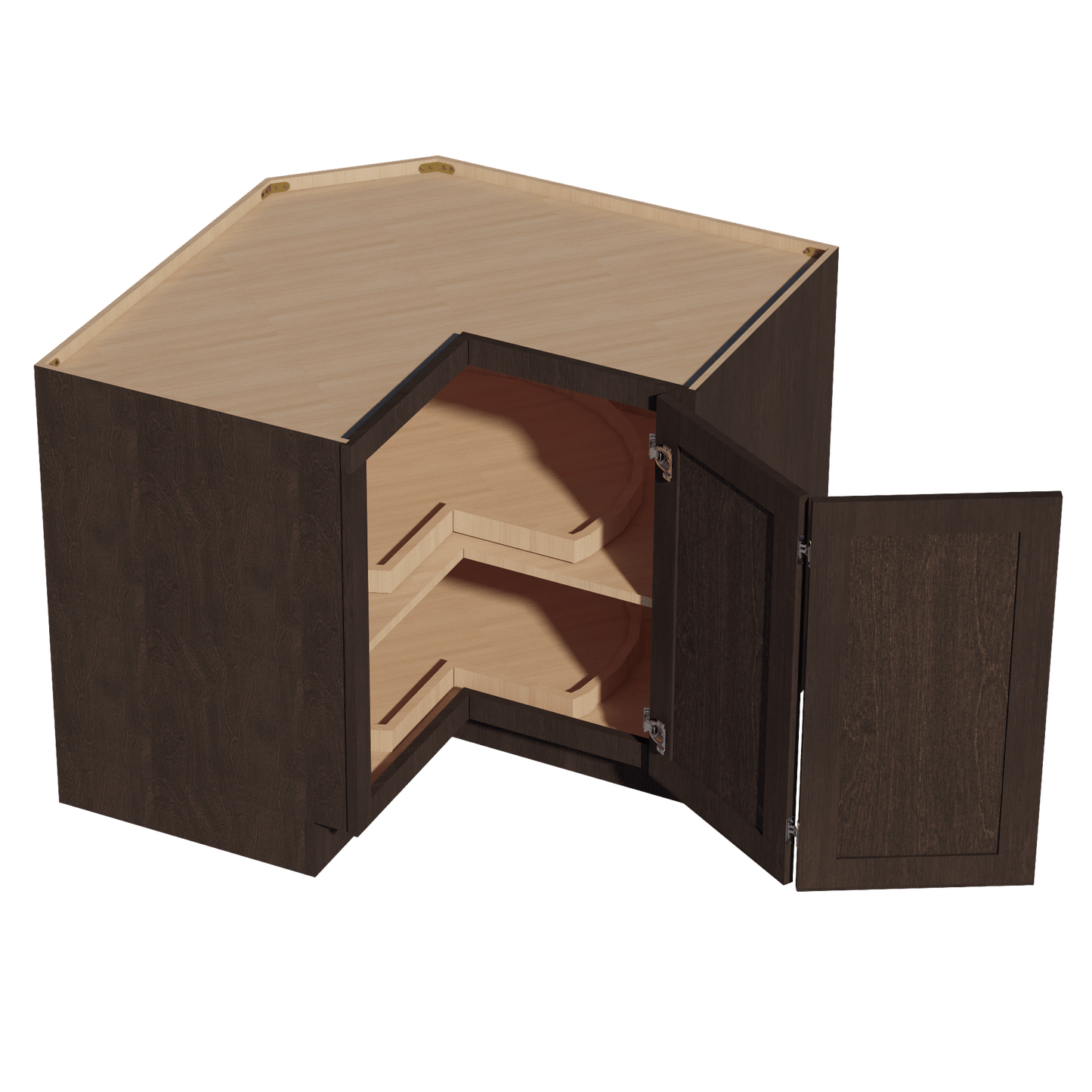 SM - LSB36: Mocha Brown Slim Shaker 36" 2 Doors Lazy Susan Corner Base Cabinet - NextCabinets