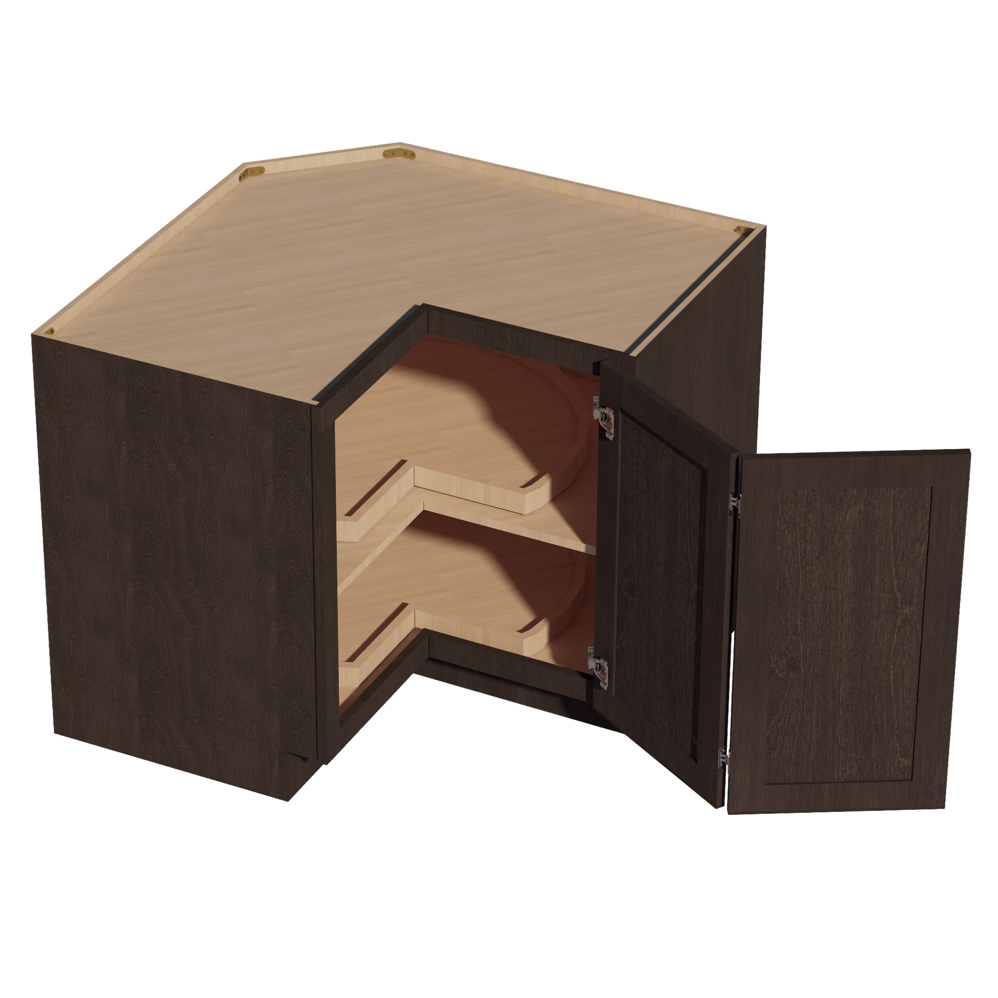 SM - LSB36: Mocha Brown Slim Shaker 36" 2 Doors Lazy Susan Corner Base Cabinet - NextCabinets