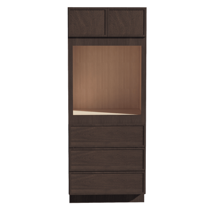 SM - OC3384: Mocha Brown Slim Shaker 33"W x 84"H x 24"D 2 Doors & 3 Drawers Tall Oven Shelf Cabinets - NextCabinets