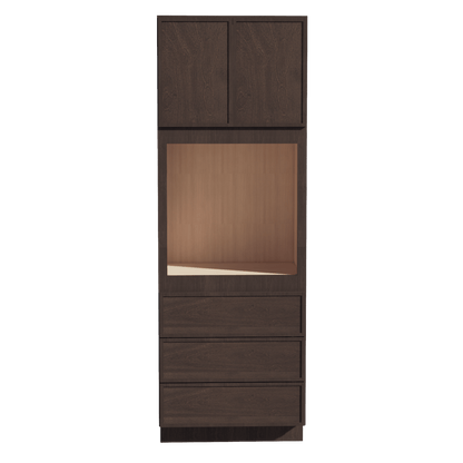 SM - OC3396: Mocha Brown Slim Shaker 33"W x 96"H x 24"D 2 Doors & 3 Drawers Tall Oven Shelf Cabinets - NextCabinets