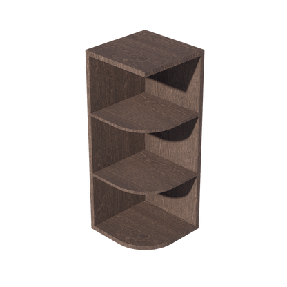 SM - OE1230: Mocha Brown Slim Shaker 12"W x 30"H 4 Shelves Wall End Shelf Cabinet - NextCabinets