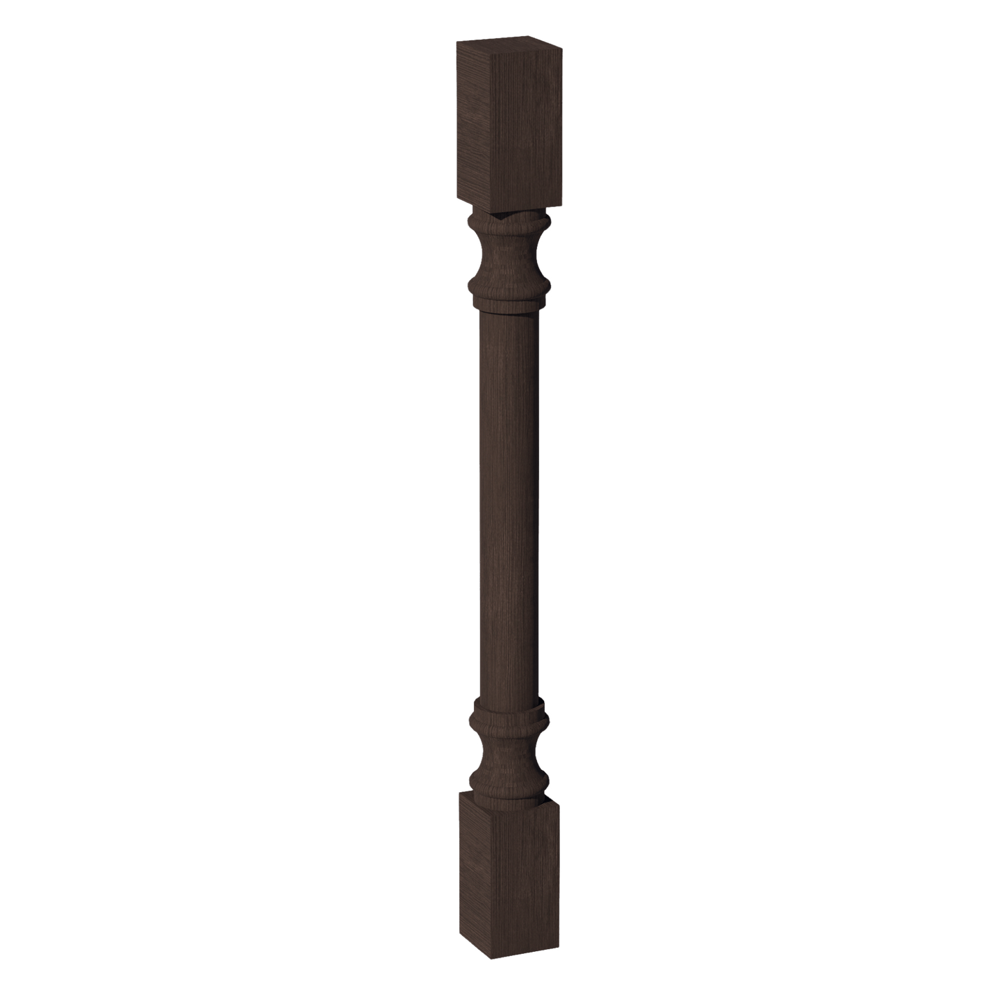 SM - RP336: Mocha Brown Slim Shaker 03"W x 36"H x 03"D Round Roman Pillar - NextCabinets