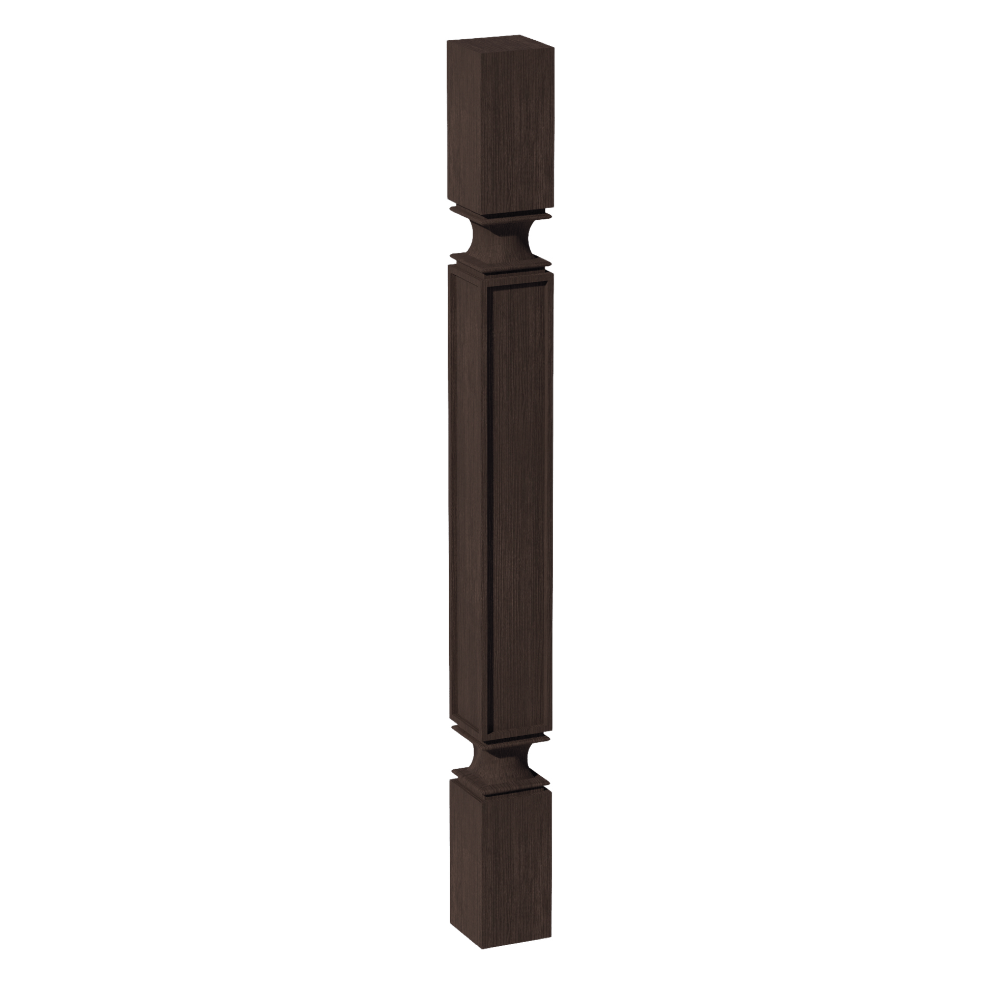 SM - SP336: Mocha Brown Slim Shaker 03"W x 36"H x 03"D Square Roman Pillar - NextCabinets